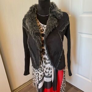 Say What? Black and Gray Teddy Jacket Teen XL